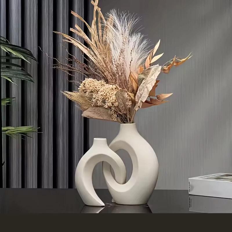SOLUNEA – Nowoczesny ceramiczny wazon dekoracyjny w stylu japandi