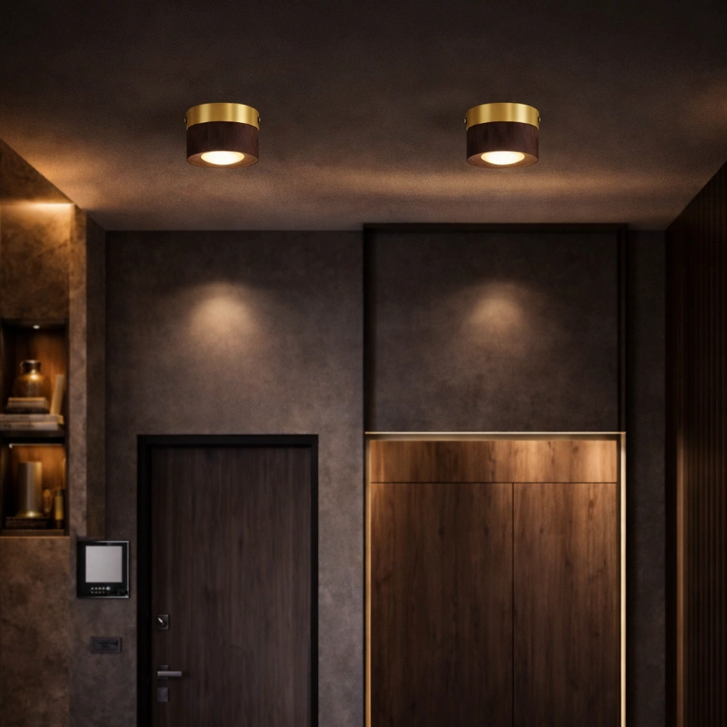 NOORI – drewniana lampa sufitowa LED w stylu Japandi / skandynawskim | naturalne drewno orzech / jasne drewno