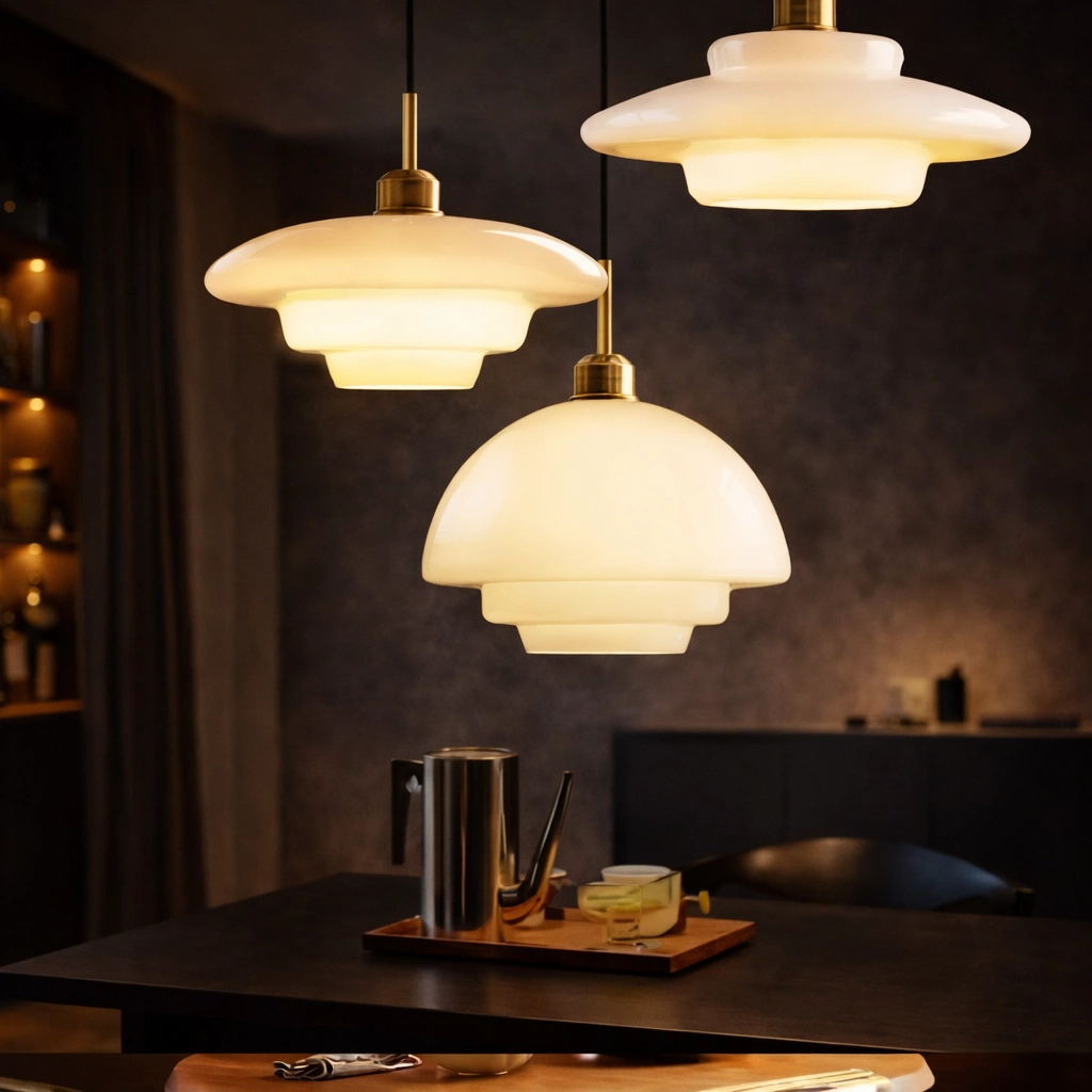 SORYU – Szklano Mleczna lampa wisząca LED w stylu japandi