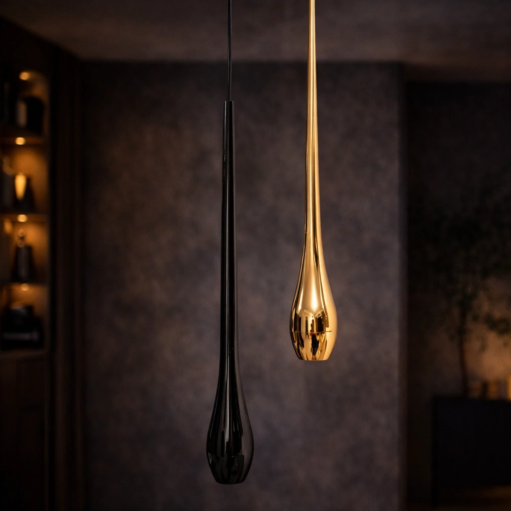 TEARDROPÉ – Stylowa Lampa Wisząca w Formie Metalicznej Kropli