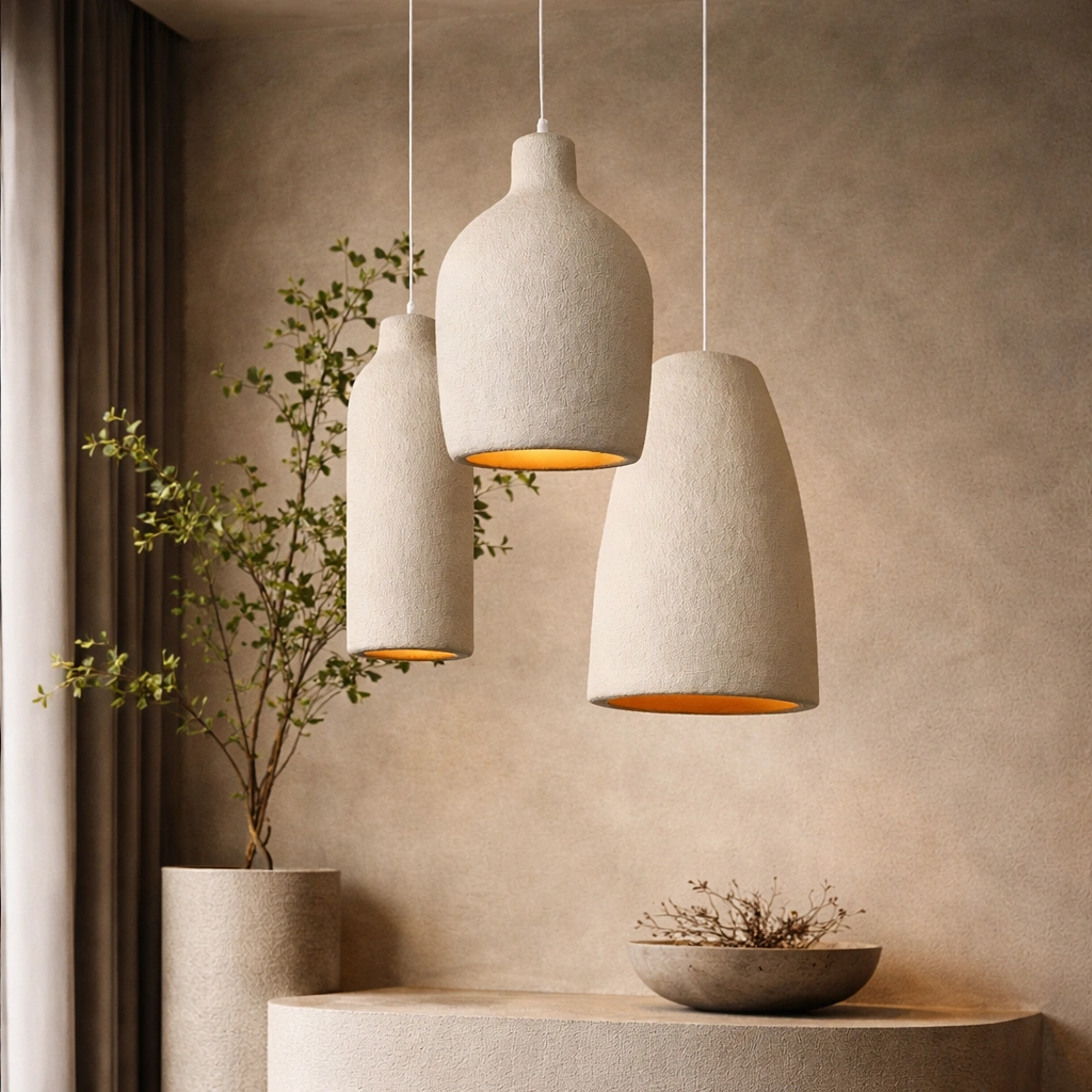 TSUKIYAMA – ręcznie formowana lampa wisząca inspirowana naturą i ciszą japońskich ogrodów zen