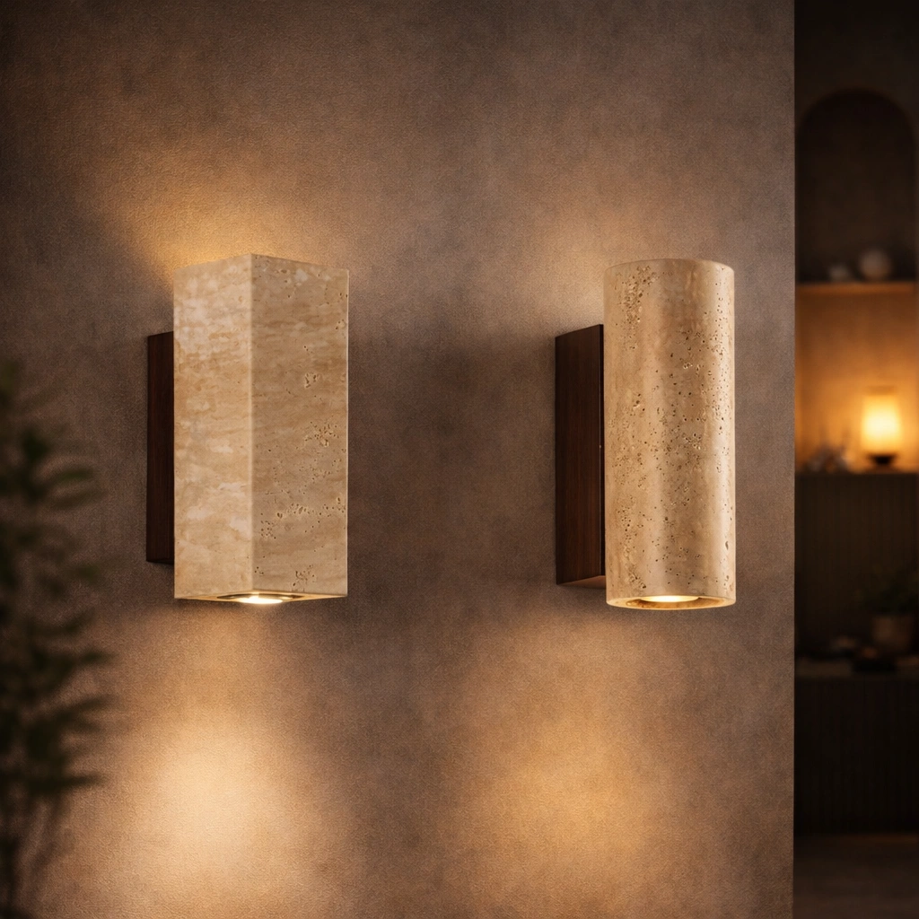 Tavi – Kinkiet LED z naturalnego trawertynu