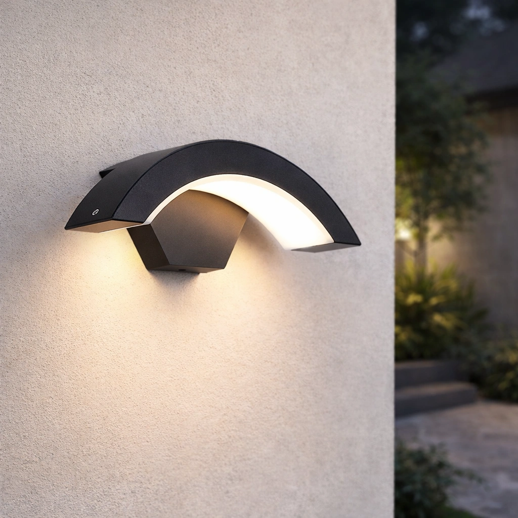 ARCOA — Nowoczesna półokrągła lampa elewacyjna LED IP65 | Eleganckie oświetlenie nad wejście, taras i elewację