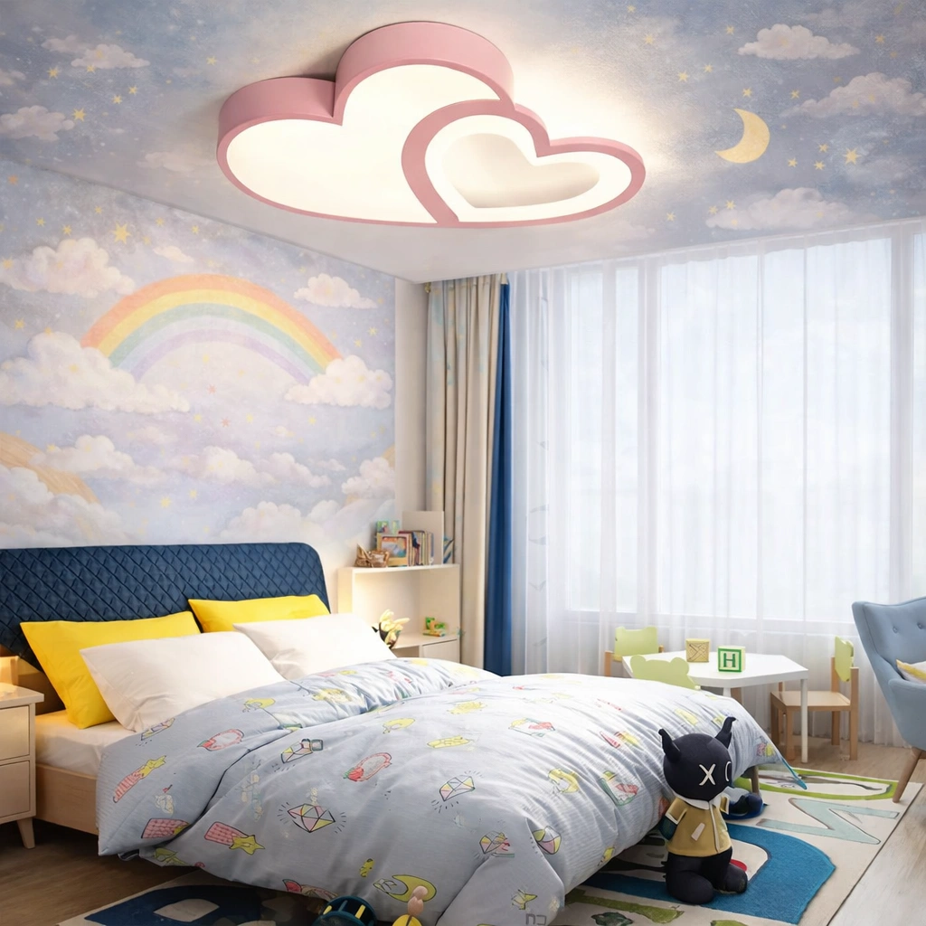 LumiHearts – Różowa lampa LED w kształcie serc do pokoju dziecięcego