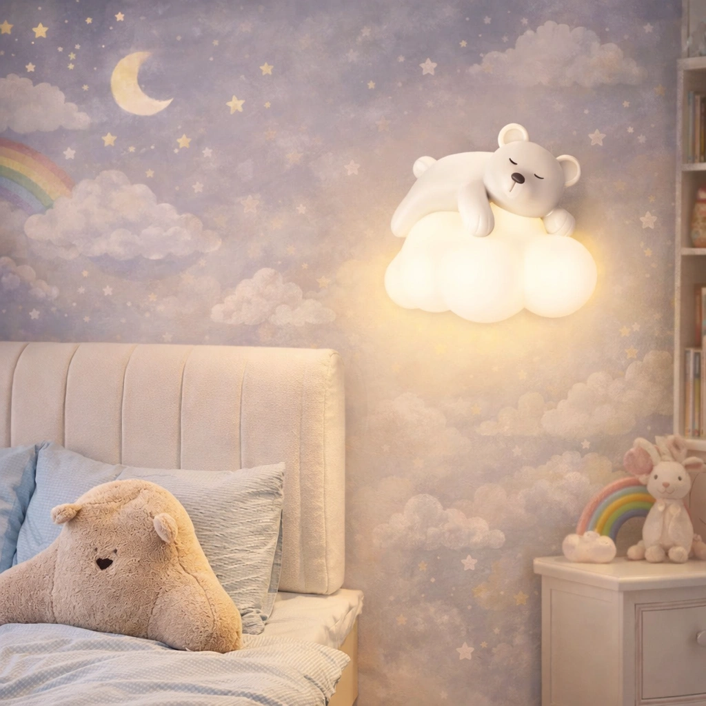 Lullaby – kinkiet dziecięcy LED w kształcie misia lub zajączka na chmurce lub księżycu