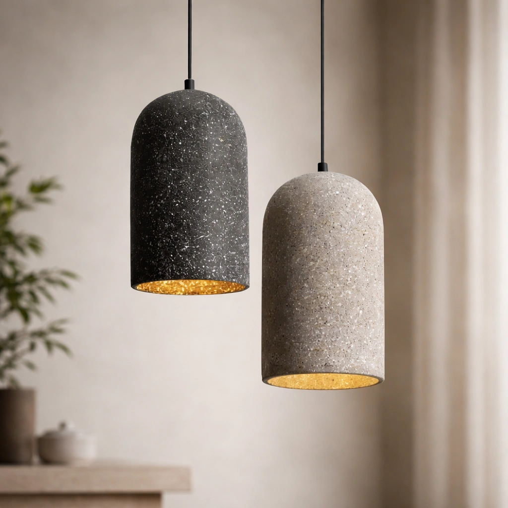 NARI – Cementowa lampa wisząca | Styl Japandi & Wabi-Sabi