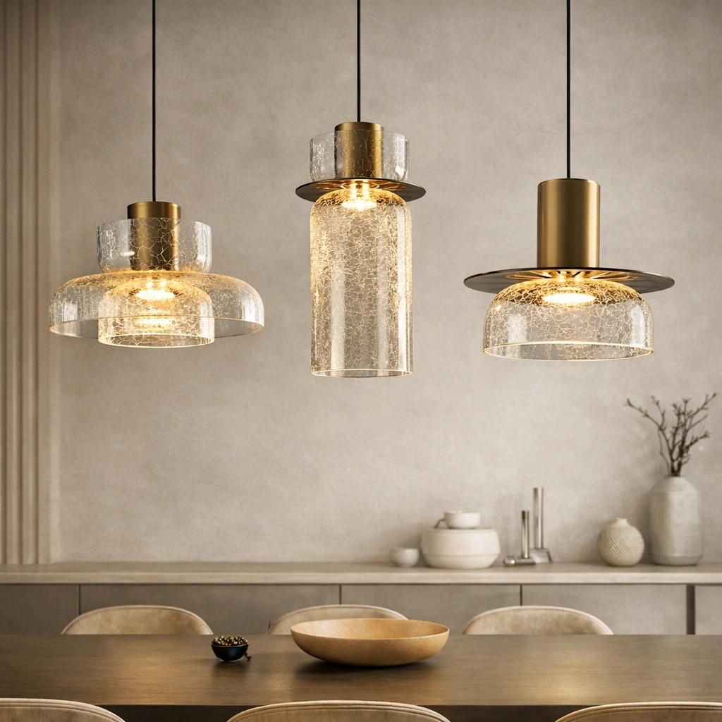 VITRÉA – designerska lampa wisząca ze szkła artystycznego i złota