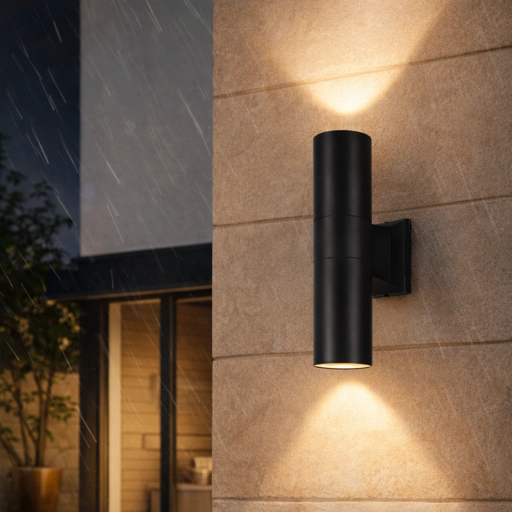 VIREON – Nowoczesny Kinkiet Elewacyjny LED Góra–Dół | IP65 | Czarny Mat | Aluminium