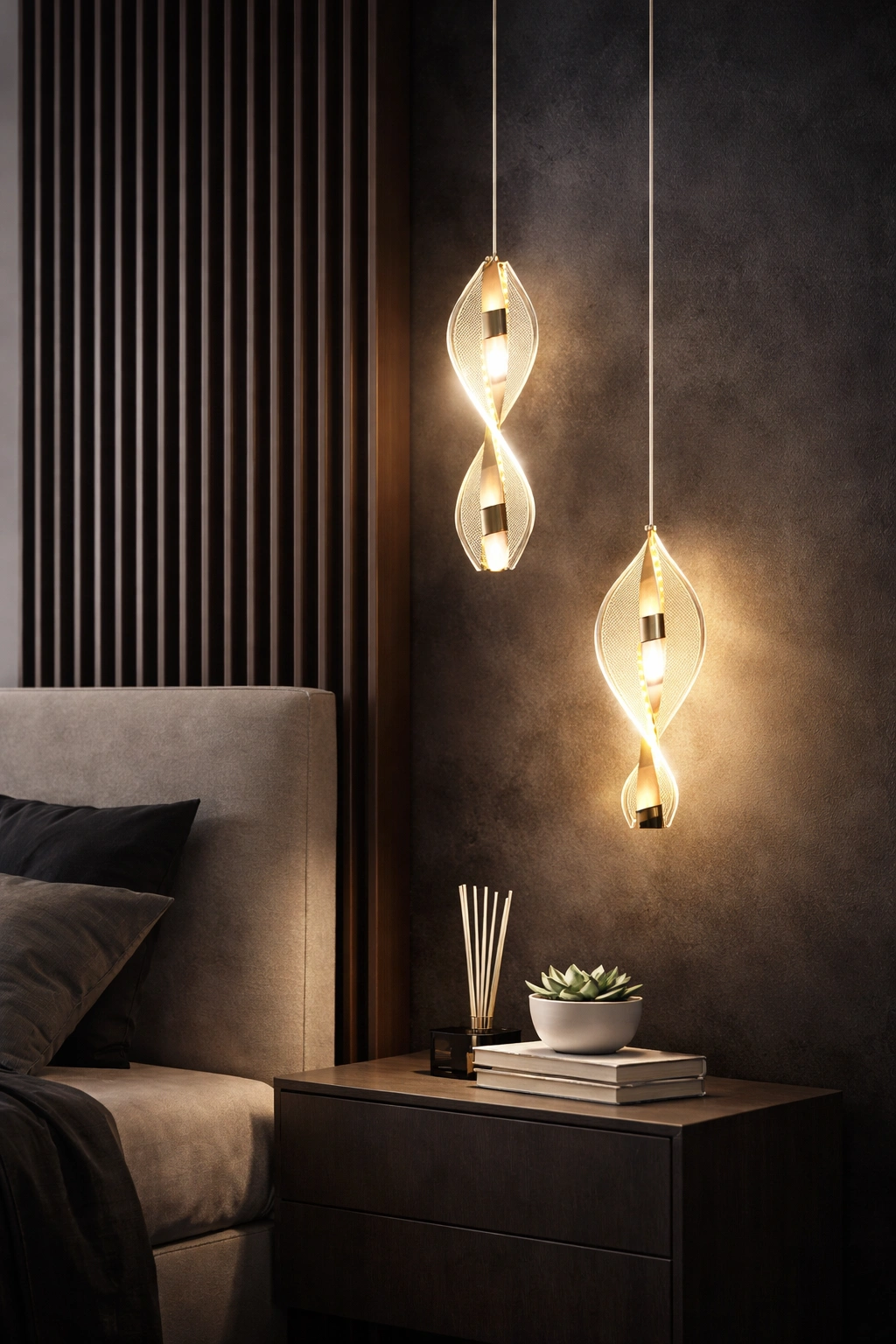 INFINA – Designerska Lampa Wisząca LED | Forma Nieskończoności | Złote Wykończenie | Pojedyncza / Podwójna