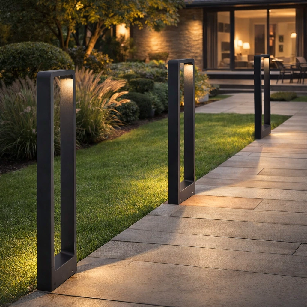 VAREON – Nowoczesna architektoniczna lampa ogrodowa LED w macie czerni | Designerski słupek outdoor w różnych rozmiarach