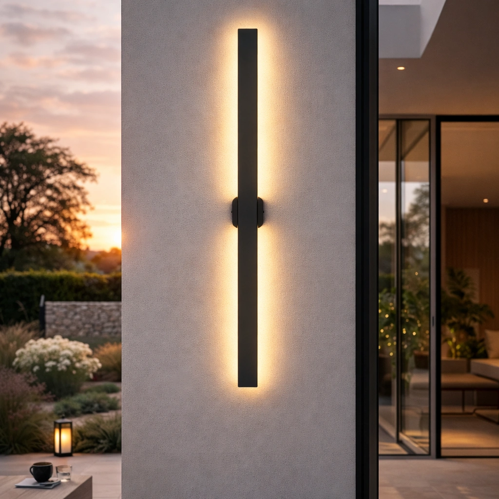 ÉLYRA – Nowoczesna Lampa Elewacyjna LED | Architektoniczne Oświetlenie Zewnętrzne | Czarny Mat