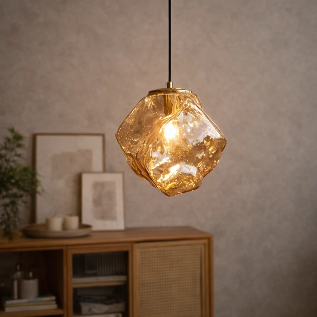 GLAVIA – designerska lampa wisząca ze szkła artystycznego w formie płynnej bryły
