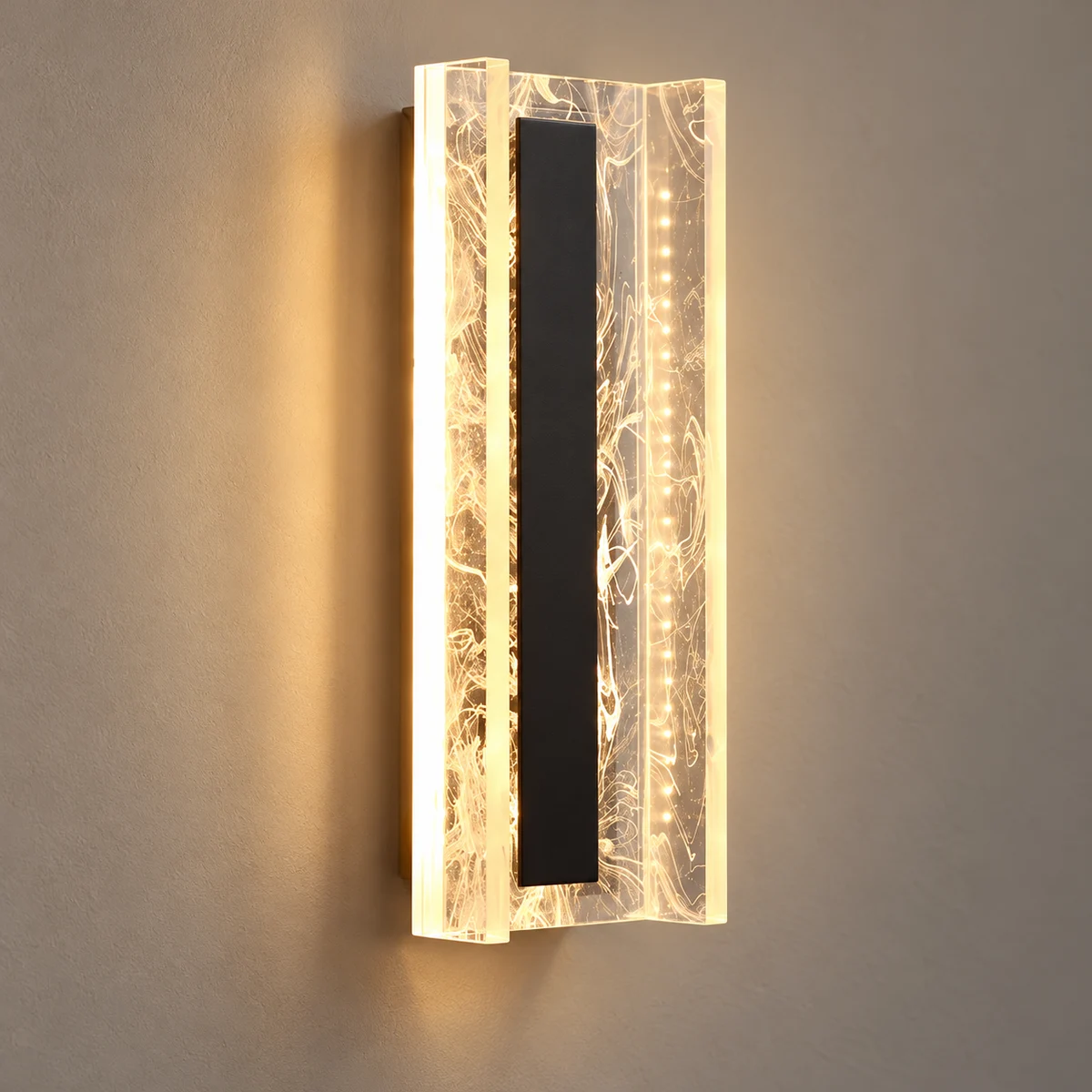 VELUNOR – kinkiet LED 12 W z fakturowanym akrylem | 30 cm, trzy barwy światła